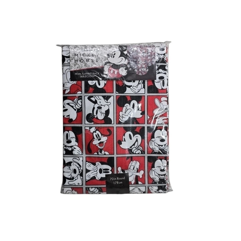 Disney Mickey Mouse & Friends 60" × 84" Peva Flannelback Tablecloth New